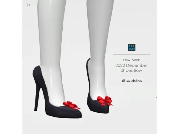 Maxis Match Xmas Shoes With A Bow - The Sims 4 Custom Content