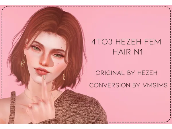 4TO3 HEZEH FEM HAIR N1 by VMSIMS - The Sims 3 Custom Content
