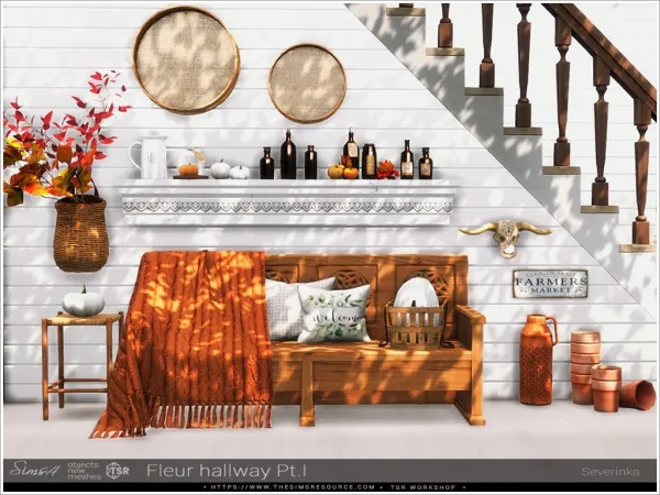 Alpha Fleur hallway PtI - The Sims 4 Custom Content