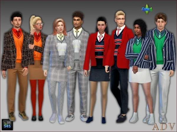 Alpha School uniforms for teens and young adults - The Sims 4 Custom Content