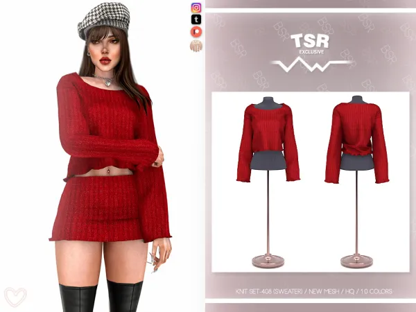 Alpha KNIT SET 408 BD1108 BD1109 - The Sims 4 Custom Content