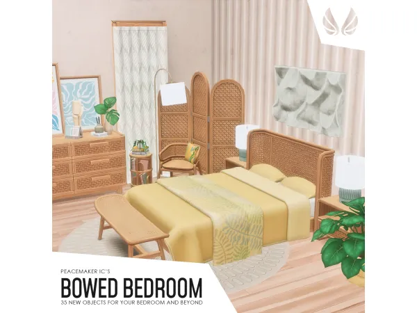 Maxis Match Bowed Bedroom 35 items for your Bedroom and Study by peacemakeric - The Sims 4 Custom Content