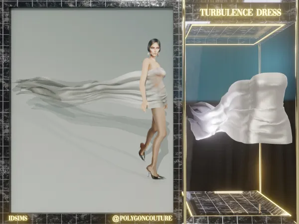 Alpha Turbulence Dress by polygoncouture - The Sims 4 custom content