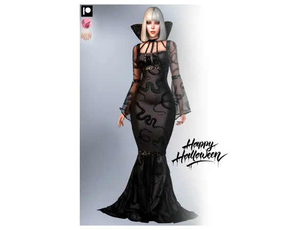 HALLOWEEN COLLAB (SonyaSims) - SNAKES COSTUME DRESS P185 by busratr