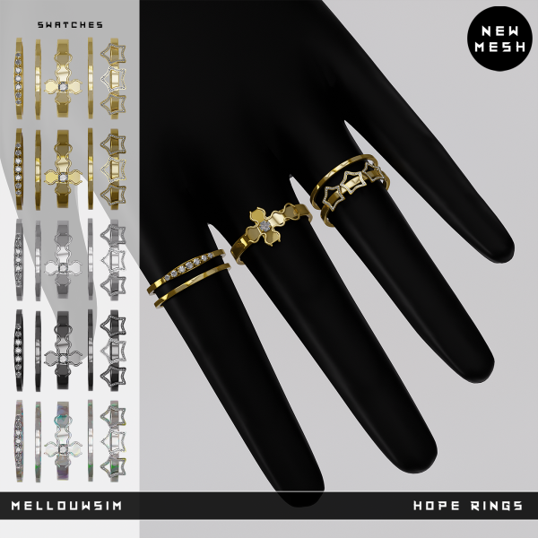 Alpha Hope Rings [L] by simsfinds - The Sims 4 Custom Content