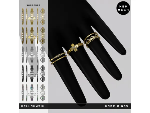 Alpha Hope Rings [L] by mellouwsim - The Sims 4 Custom Content