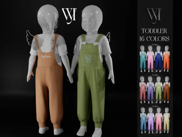 Alpha Angel Overalls Toddler by VIY - The Sims 4 Custom Content