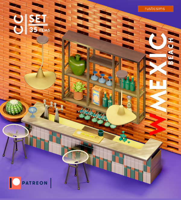 Maxis Match WMEXIC BEACH SET by simsfinds - The Sims 4 Custom Content