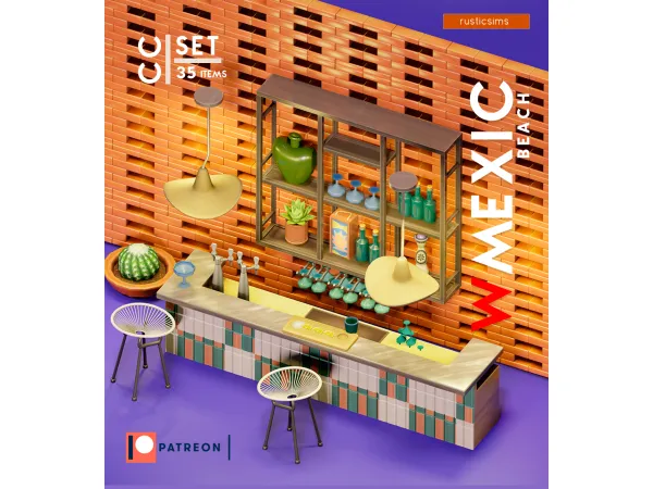 Maxis Match WMEXIC BEACH SET by rusticsims - The Sims 4 Custom Content