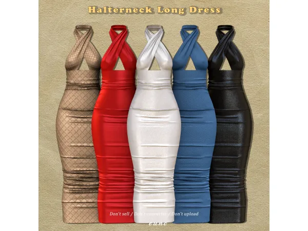 Halterneck Long Dress by eunosims