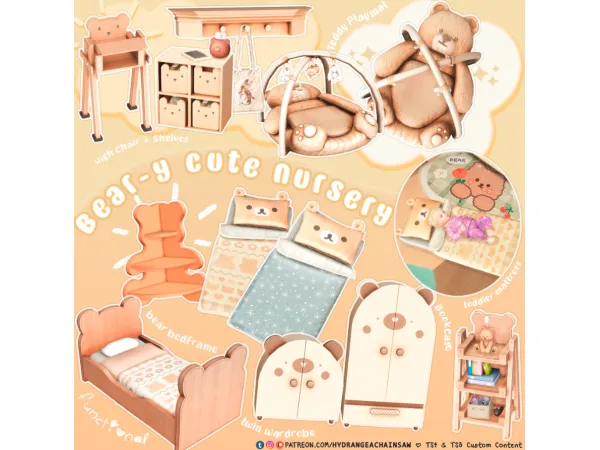 Alpha Bear y Cute Nursery - The Sims 4 Custom Content