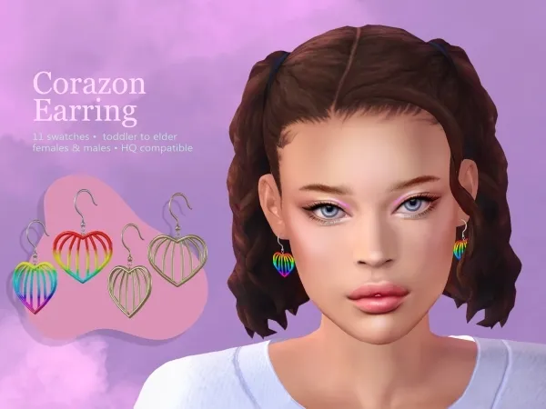 Mix Corazon Earrings - The Sims 4 Custom Content