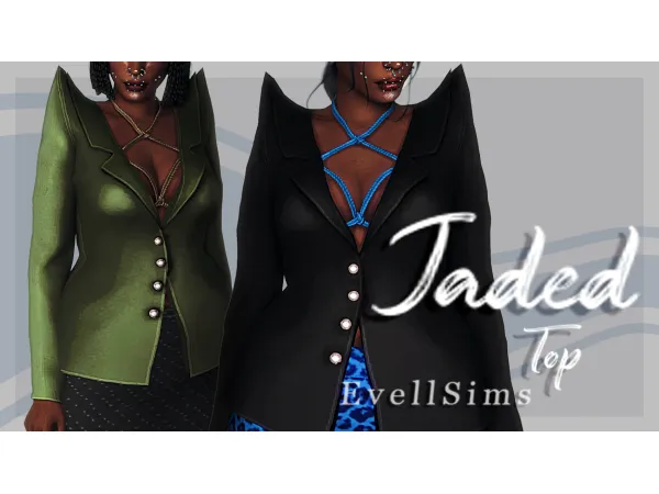 Mix Jaded Top by evellsims - The Sims 4 Custom Content