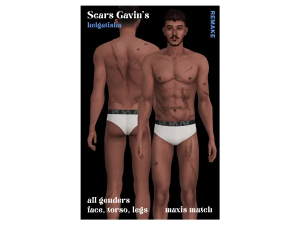 Mix Scars Gavin's (remake) by helgatisha - The Sims 4 Custom Content