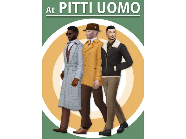Mix [Lonelyboy] At Pitti Uomo Set by HappyLifeSims - The Sims 4 Custom Content