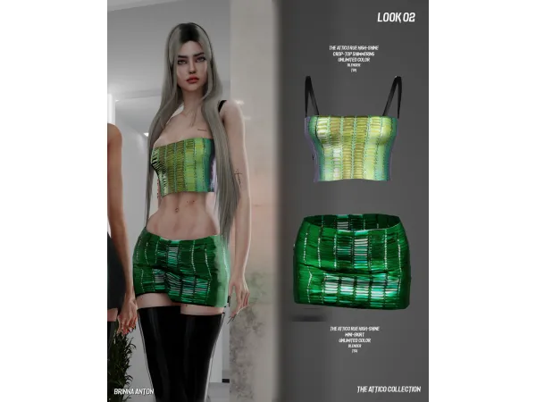 Alpha THE ATTICO COLLECTION LOOK 02 by BrinnaAnton - The Sims 4 Custom Content