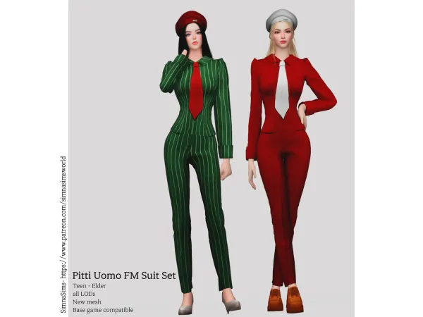 Mix Pitti Uomo FM Suit Set by simnasimsworld - The Sims 4 Custom Content
