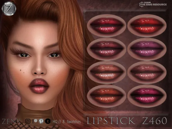 Alpha ZENX LIPSTICK Z460 HIGHLIGHTER Z16 MOLES Z23 BLUSH Z120 - The Sims 4 Custom Content