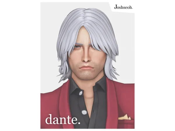 Maxis Match Dante Hair V2 (Hair Commission) by jo_se_oh - The Sims 4 Custom Content