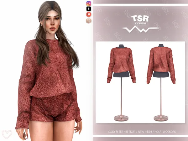 Alpha COSY PJ SET 415 BD1126 BD1127 - The Sims 4 Custom Content