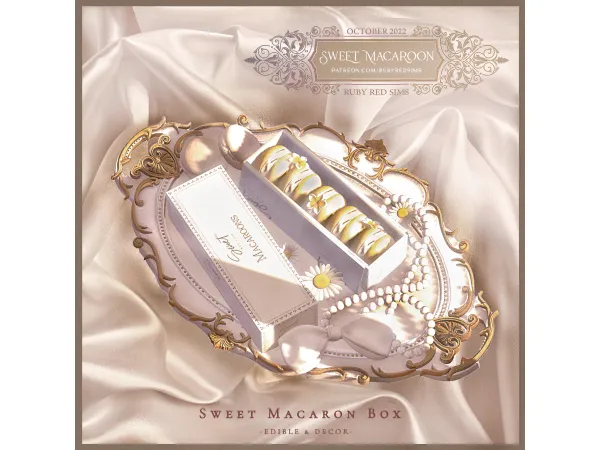 Mix Sweet Macaroon Set Edible and Decor FREE by rubyredsims - The Sims 4 Custom Content