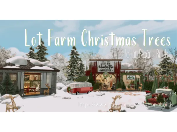 Mix Farm Christmas Trees Files Free by begoniabuilds - The Sims 4 Custom Content