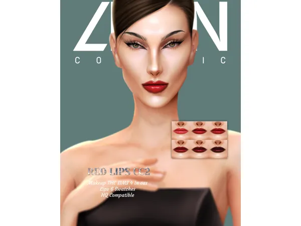 Alpha LEAN RED LIPS CC2 by Leansims - The Sims 4 Custom Content