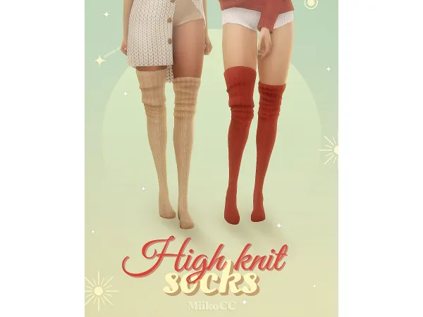 Maxis Match High knit socks by miikocc - The Sims 4 Custom Content
