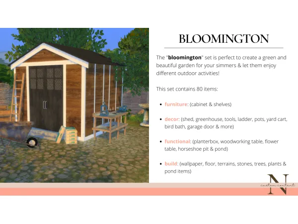 Mix bloomington garden stuff by nordicasims - The Sims 4 Custom Content
