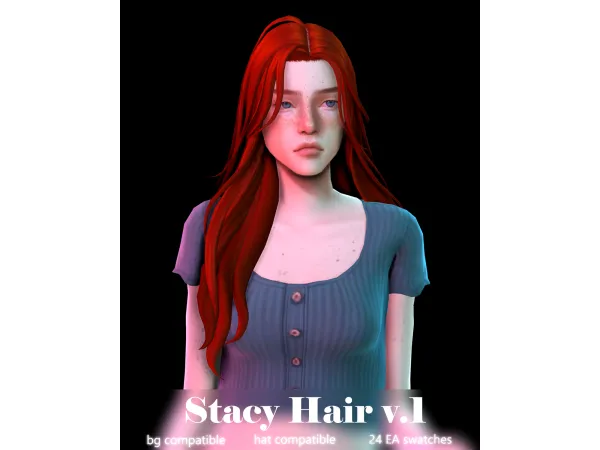 Maxis Match Stacy Hair by Sunivaa - The Sims 4 Custom Content