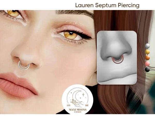 Alpha Lauren Septum Piercing - The Sims 4 Custom Content