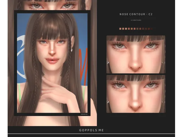 Alpha GPME GOLD Nose Contour C2 by goppolsme - The Sims 4 Custom Content