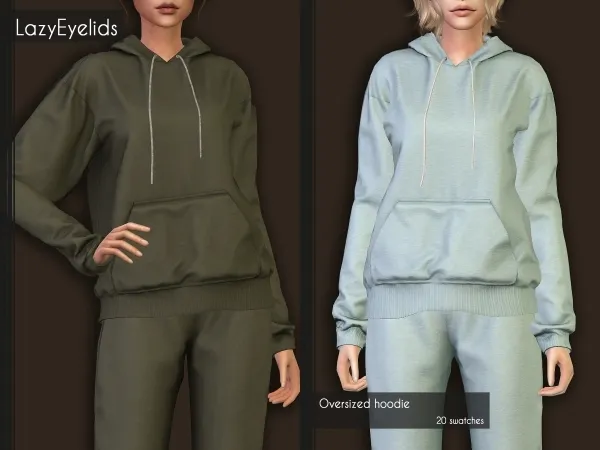 Alpha Oversized hoodie - The Sims 4 Custom Content