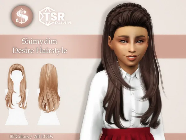 Alpha [ ] DESIRE HAIR CHILD - The Sims 4 Custom Content