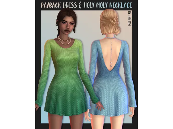 Maxis Match Payback Dress Holy Moly Necklace by trillyke - The Sims 4 Custom Content