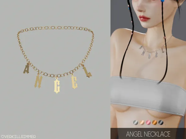 Alpha Angel necklace - The Sims 4 Custom Content