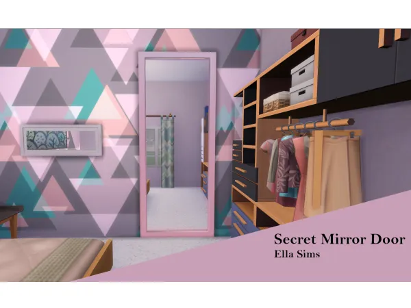 Maxis Match Secret Mirror Door by EllaSims - The Sims 4 Custom Content