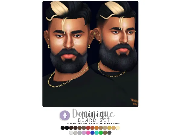 Maxis Match Dominique Beard Set by nucrests - The Sims 4 Custom Content