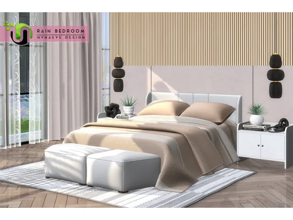 Alpha Rain Bedroom by NynaeveDesign - The Sims 4 Custom Content
