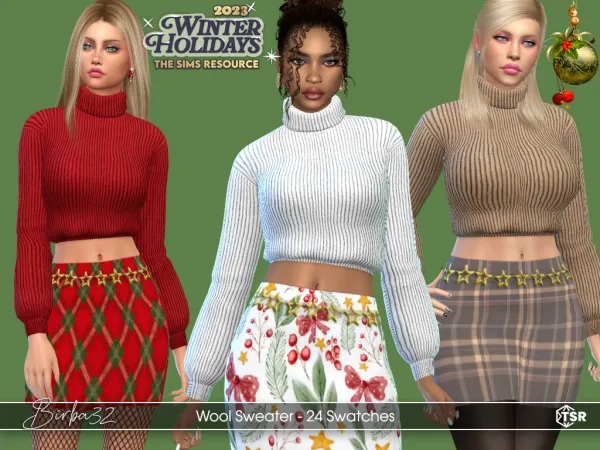 Mix Turtleneck Wool Sweater - The Sims 4 Custom Content