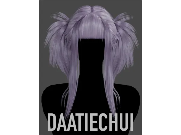 Alpha DAATIECHUI HAIR 1 by DAATIECHUI - The Sims 4 Custom Content