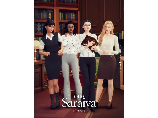 Maxis Match Saraiva A 10 items set by caiocc - The Sims 4 Custom Content