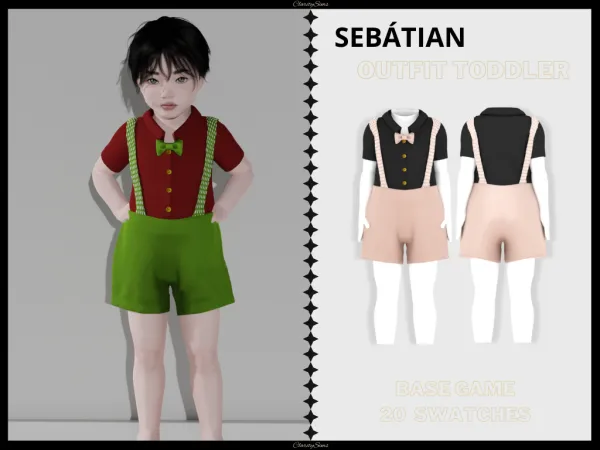 Alpha Sebátian Outfit Toddler - The Sims 4 Custom Content
