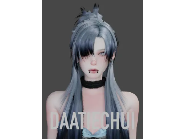 Alpha DAATIECHUI Hair 3 by DAATIECHUI - The Sims 4 Custom Content