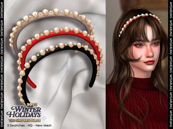 Alpha pearl headband NA046 - The Sims 4 Custom Content