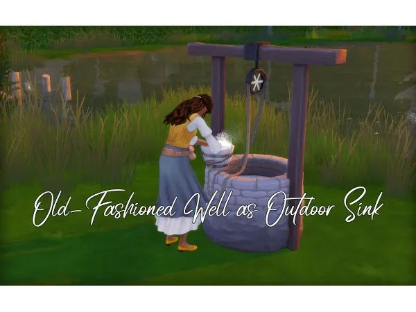 Maxis Match Old Fashioned Well as Outdoor Sink by Naunakht - The Sims 4 Custom Content