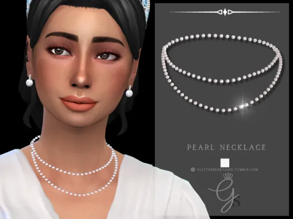 Mix Pearl Necklace by GlitterberryFly - The Sims 4 Custom Content