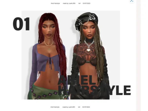 Alpha Ariel Hairstyle by LeahLilith - The Sims 4 Custom Content
