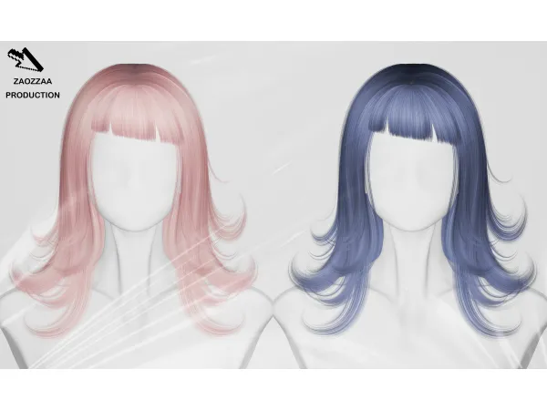 Alpha [ZAO]Forty Five Hair by ZAOZZAA - The Sims 4 Custom Content