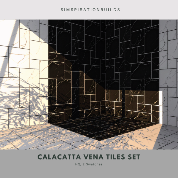 Alpha Calacatta Vena Tiles Set by simsfinds - The Sims 4 Custom Content